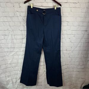 lauren Ralph Lauren navy Trousers sz 10 flared leg gold hardware nautical office